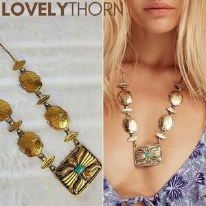 VANESSA MOONEY // ltd ed the scout gold medallion concho boho-glam necklace